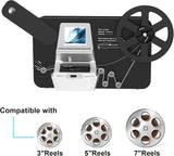 8mm & Super 8 Reels to Digital MovieMaker Film Sanner Converter, Pro Film Digitizer Machine with 2.4 LCD, Convert 5 inch and 8 inch 8mm Super 8 Film reels into 1080P Digital Videos